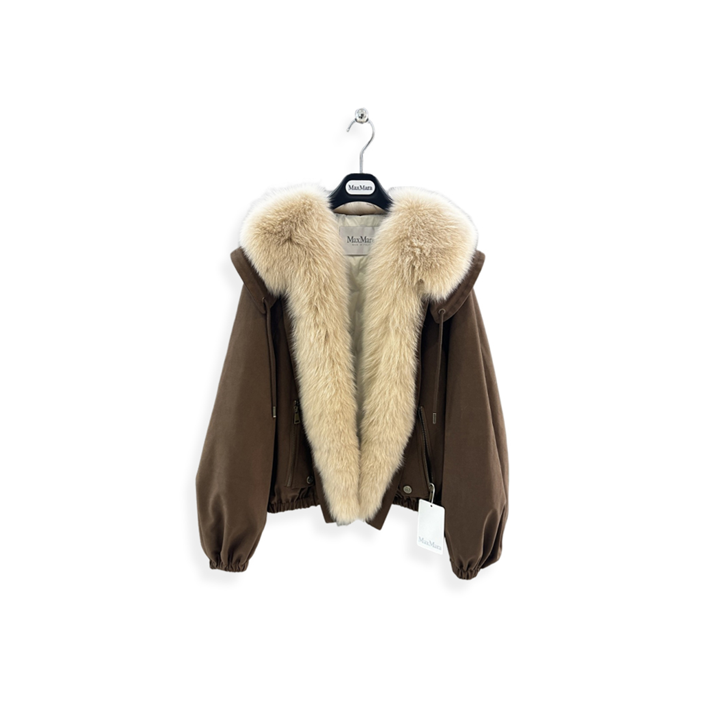 MAX MARA DOWN JACKET WITH FUR COLLAR 